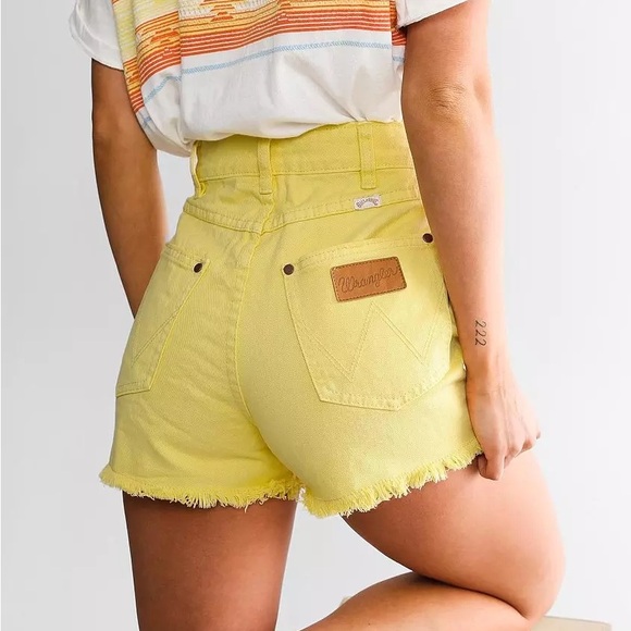 Billabong x Wrangler Yellow Denim Shorts - Picture 1 of 5